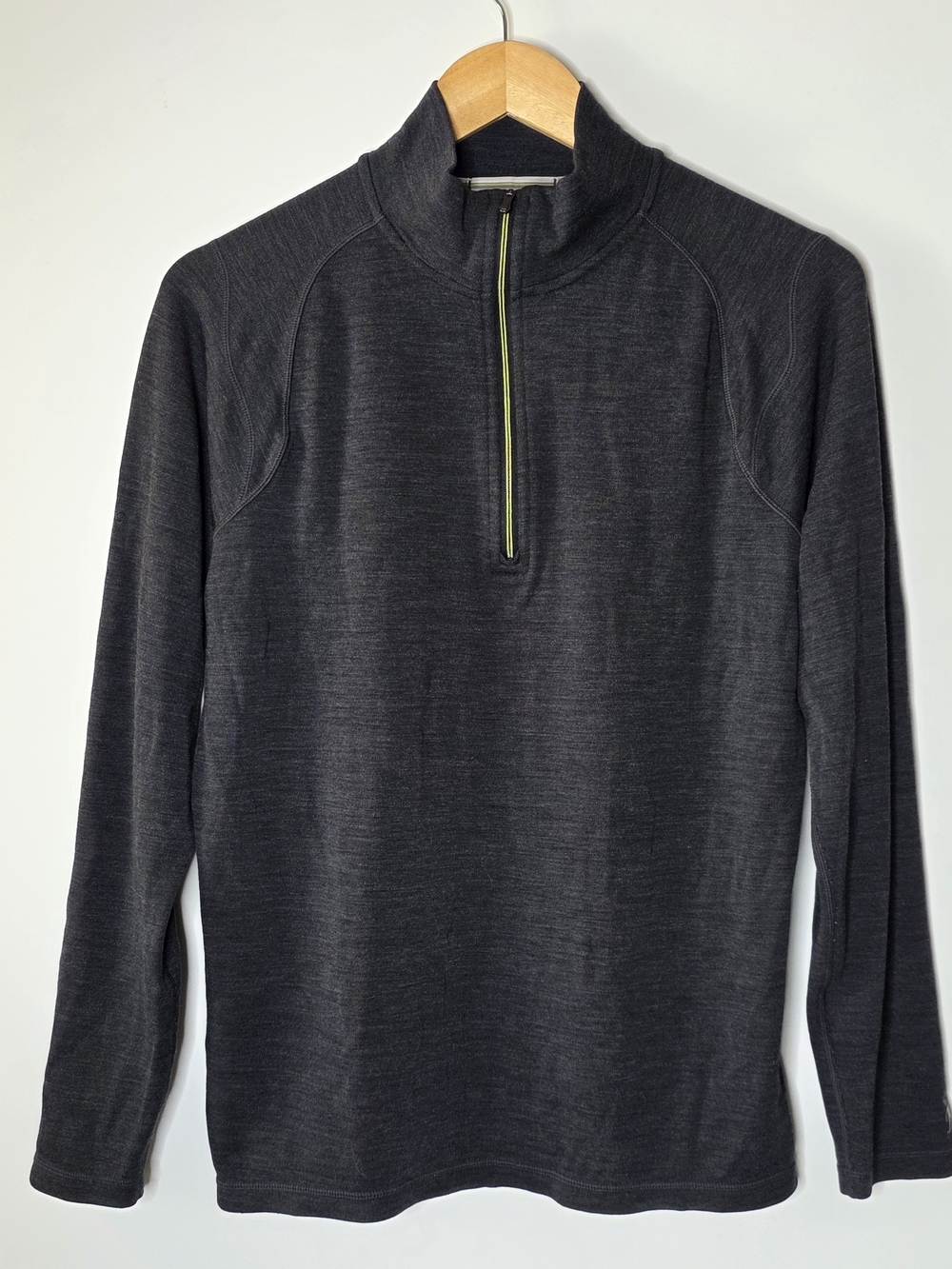 Smartwool Men's 100% Merino wool Quarter-Zip Pullover Sweater Grey Long Sleeve